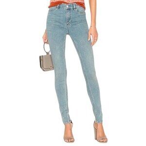 Free People NWT High Rise Long And Lean Jeans Size 31 Light Denim